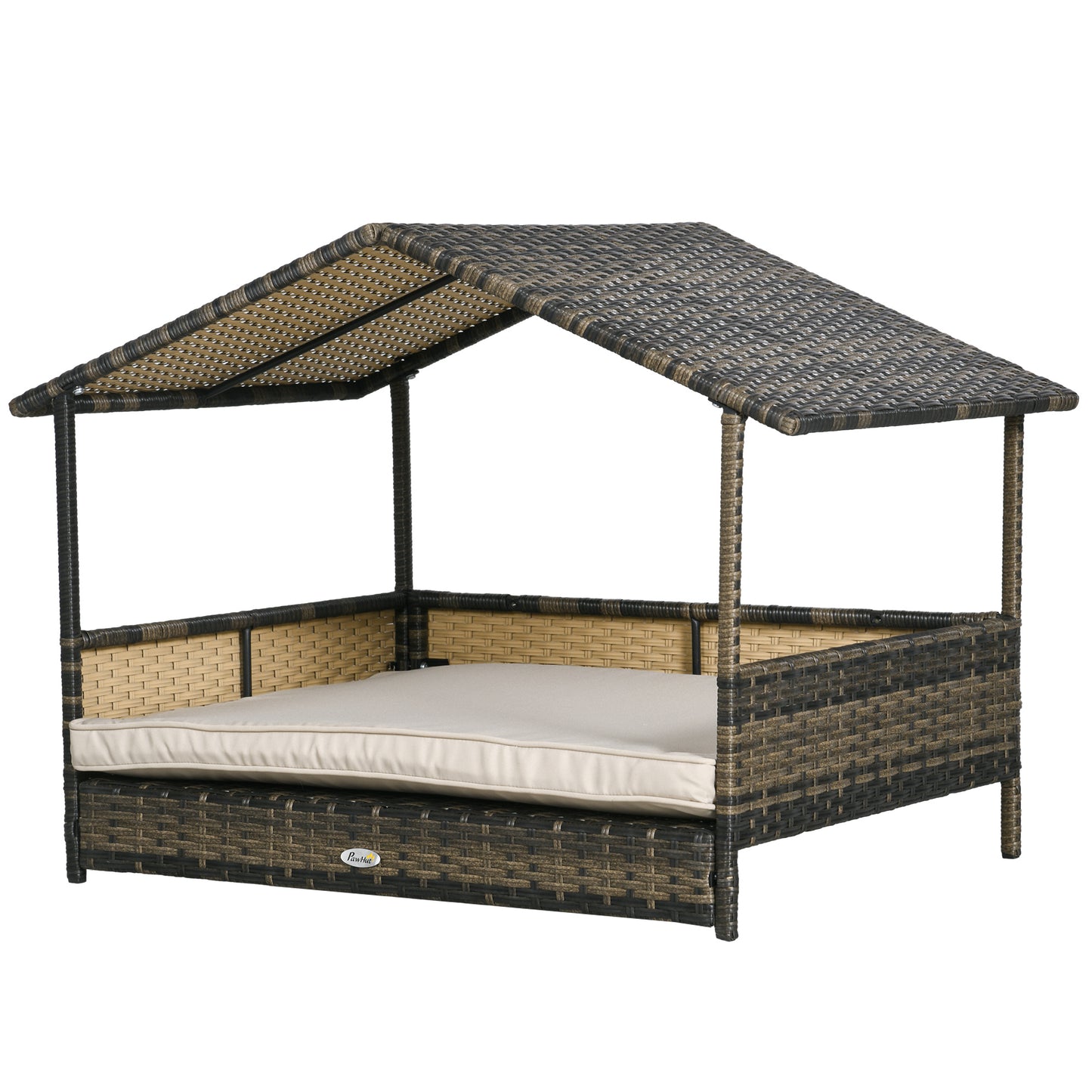 Khaki Wicker Dog House