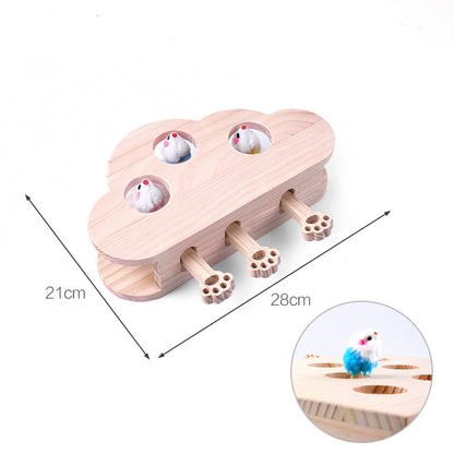 Solid Wood Cat Teaser Toy