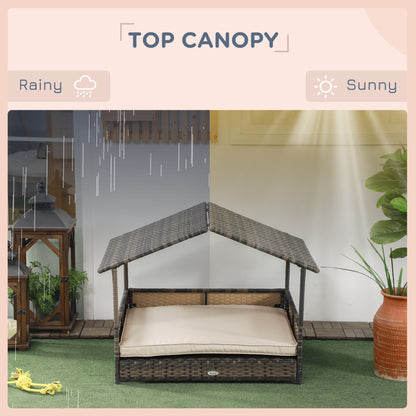 Khaki Wicker Dog House