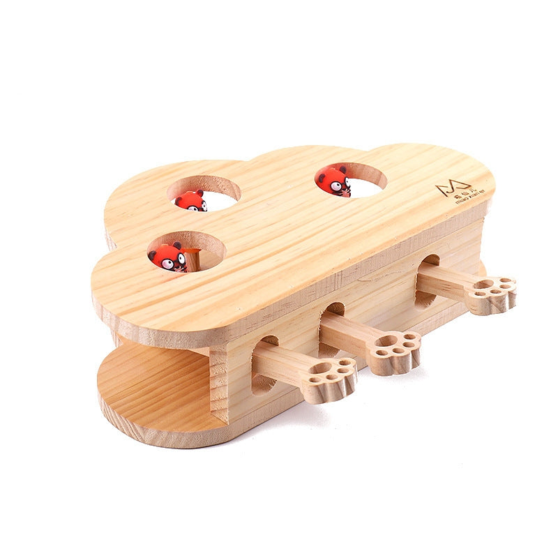 Solid Wood Cat Teaser Toy