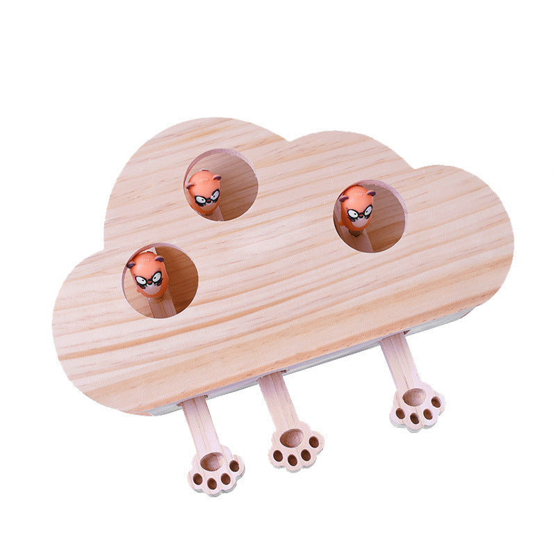 Solid Wood Cat Teaser Toy
