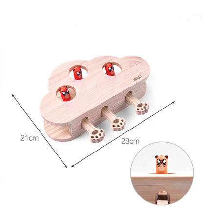 Solid Wood Cat Teaser Toy
